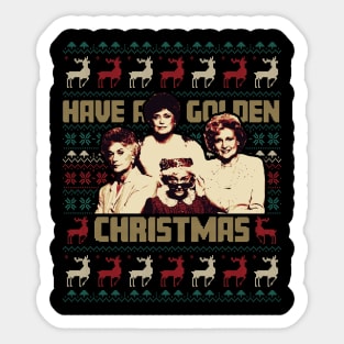 Have A Golden Christmas Ugly Christmas Pattern Sticker